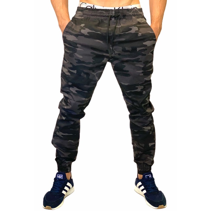 Calça jogger 2024 camuflada cinza