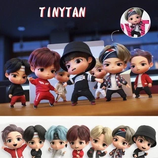 7pcs/Conjunto bts bt21 tinytan mini Figura bangtan Meninos Grupos anime De Brinquedo 7pcs Grupo Bonecas Presente Modelo idol pvc