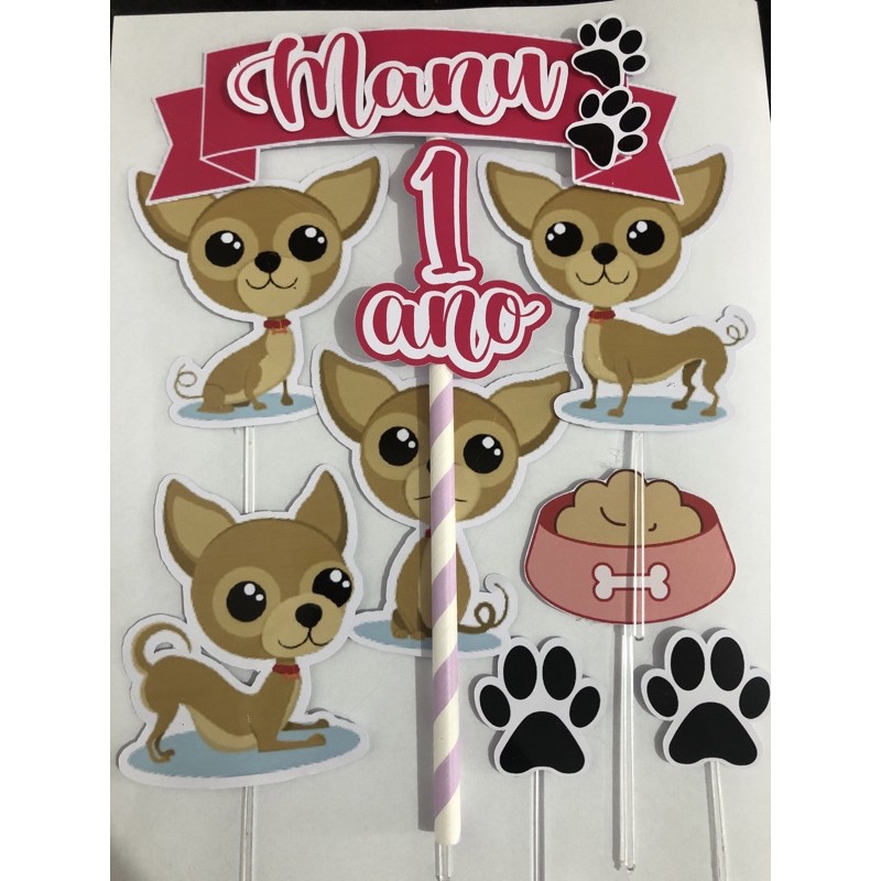 topo de bolo cachorro personalizado | Shopee Brasil