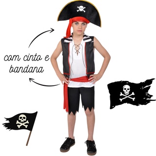 Fantasia Pirata masculino completa luxo - Princesa Urbana - Viva o Encanto