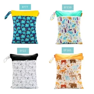 Sacola Impermeável (2 Bolsos) paras Fraldas Ecológicas, Natação e Piscina - Happy Flute