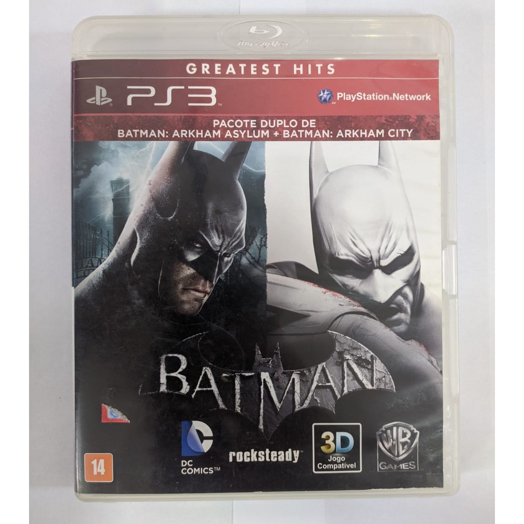 Batman Arkham City + Asylum Ps3 Original Mídia Física 2 CDs Pacote ...