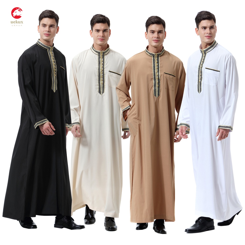FYMN SI Abaya Bambino Musulmano Con Tasche, Tunica A Maniche Lunghe Con Zip, In Poliestere, Per Preghiera E Festività, Taglie 4-14 Anni