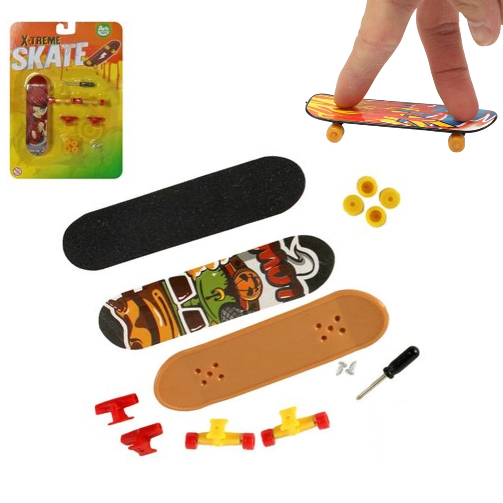 Brinquedo Skate De Dedo De Plástico X- Treme 3 Peças
