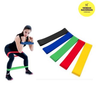 Kit 5 Faixas de Resistência Yoga Pilates Academia Variadas Elásticas