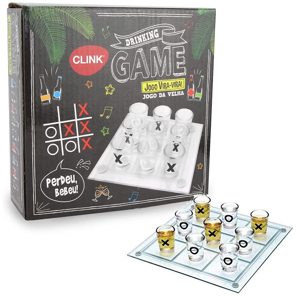 Jogo Da Velha Divertido Vira Vira Para Drinks Bebidas Não