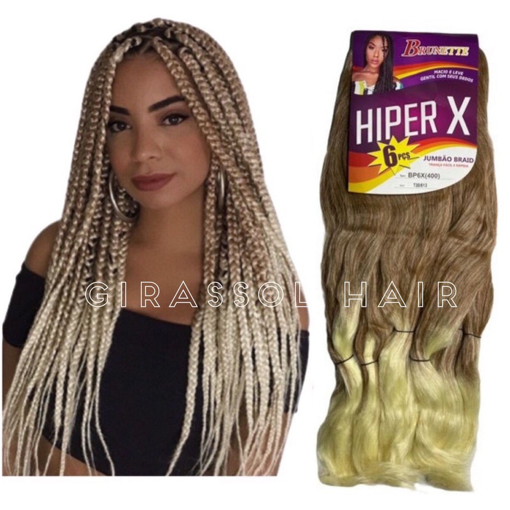 Jumbão Cabelo Jumbo Hiperx 400 Gramas Box Braids Trança Ombré MT2