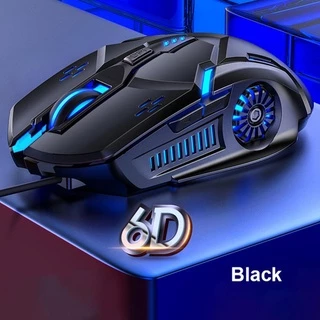 Mouse Gamer G5 6D com Fio para Jogos Clique Silencioso Design Ergonômico 6 Luzes de LED para Computador