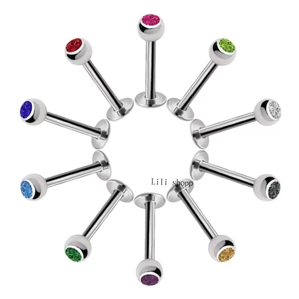 2 Labrets Piercing Strass – Neufs Avec étiquettes, Lot De Rechange Ou Pour Débuter