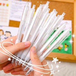 1pç Caneta De Gel 0.5mm Tinta Preta Retrátil Escola Escritório