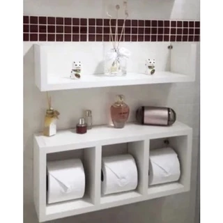 Nicho Prateleira 2 Unidades MDF Branco Decoração Instalação Invisível alta qualidade