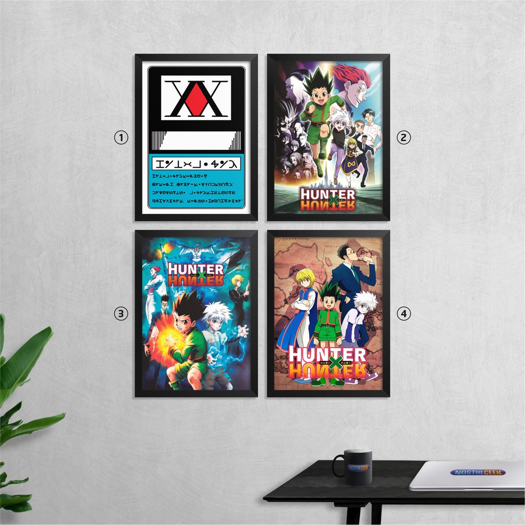 Quadro Metalizado Gon e Killua hunter x hunter Anime Placa Decorativa