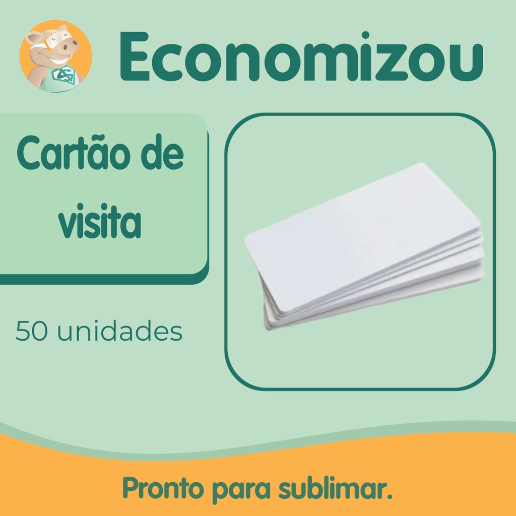Cartão de Visita Sublimável - Pacote com 50 unidades | Shopee Brasil