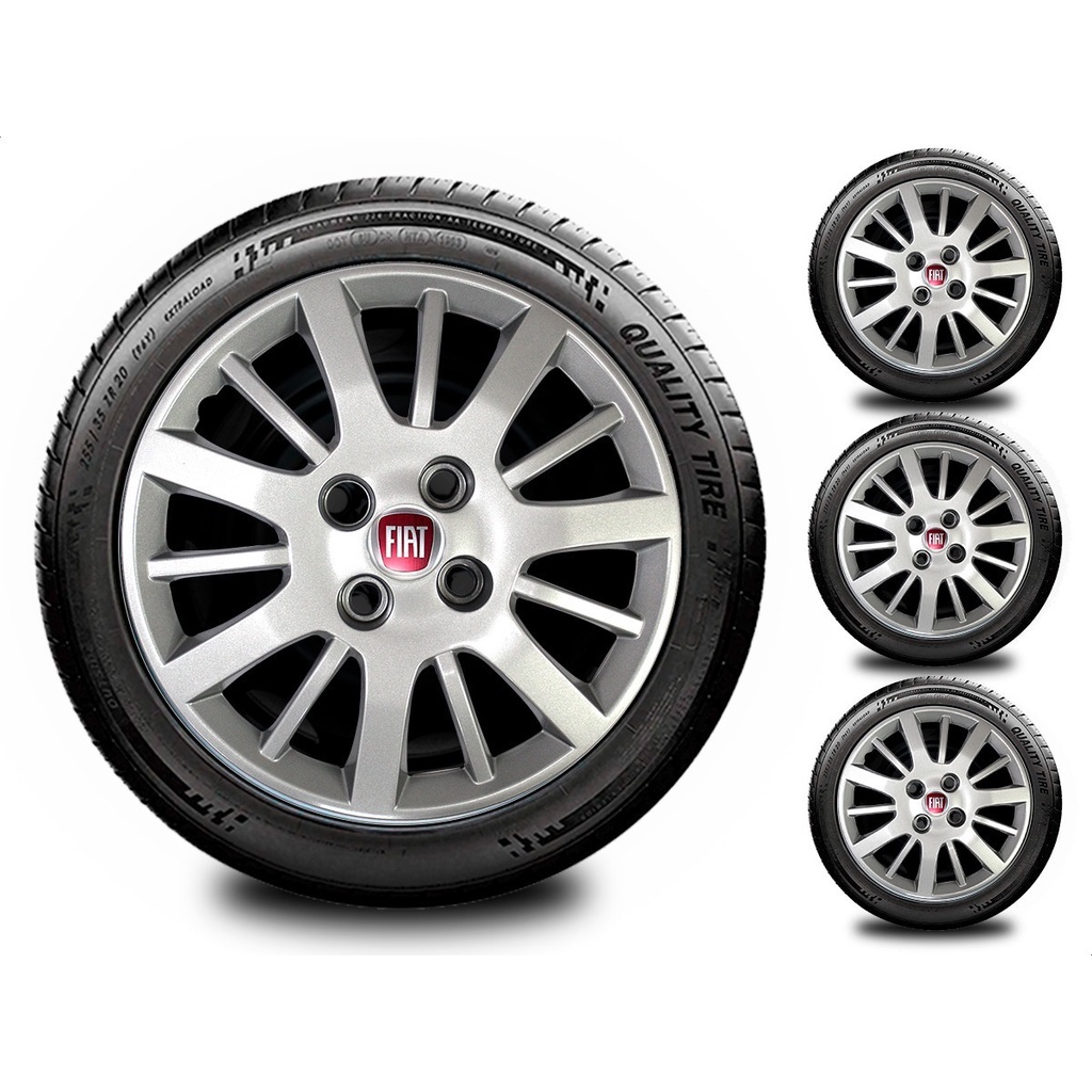 Jogo Calota Palio / Siena Todos Aro 14 Com Emblema Resinado