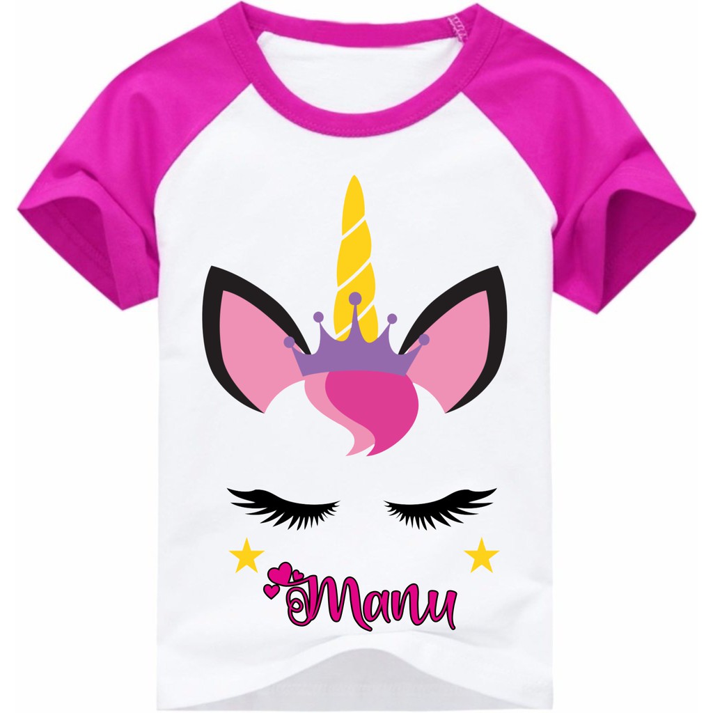 Camiseta Unicórnio Menina Festa Personalizada com Nome Shopee Brasil