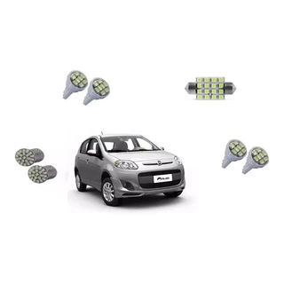 Kit Lâmpada Led Fiat Palio G5 2012 2016 Teto Placa Ré Pingo