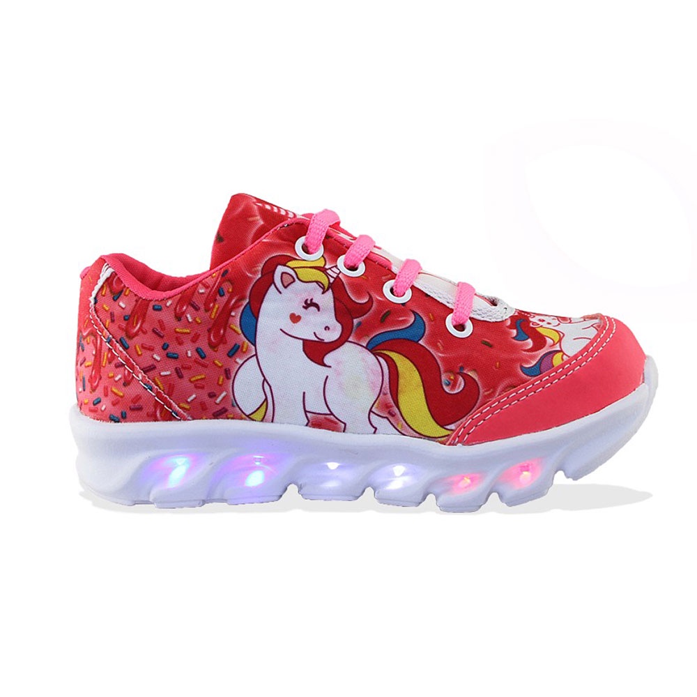 Tenis Infantil Unicornio Com Led Que Pisca Feminino Promoção