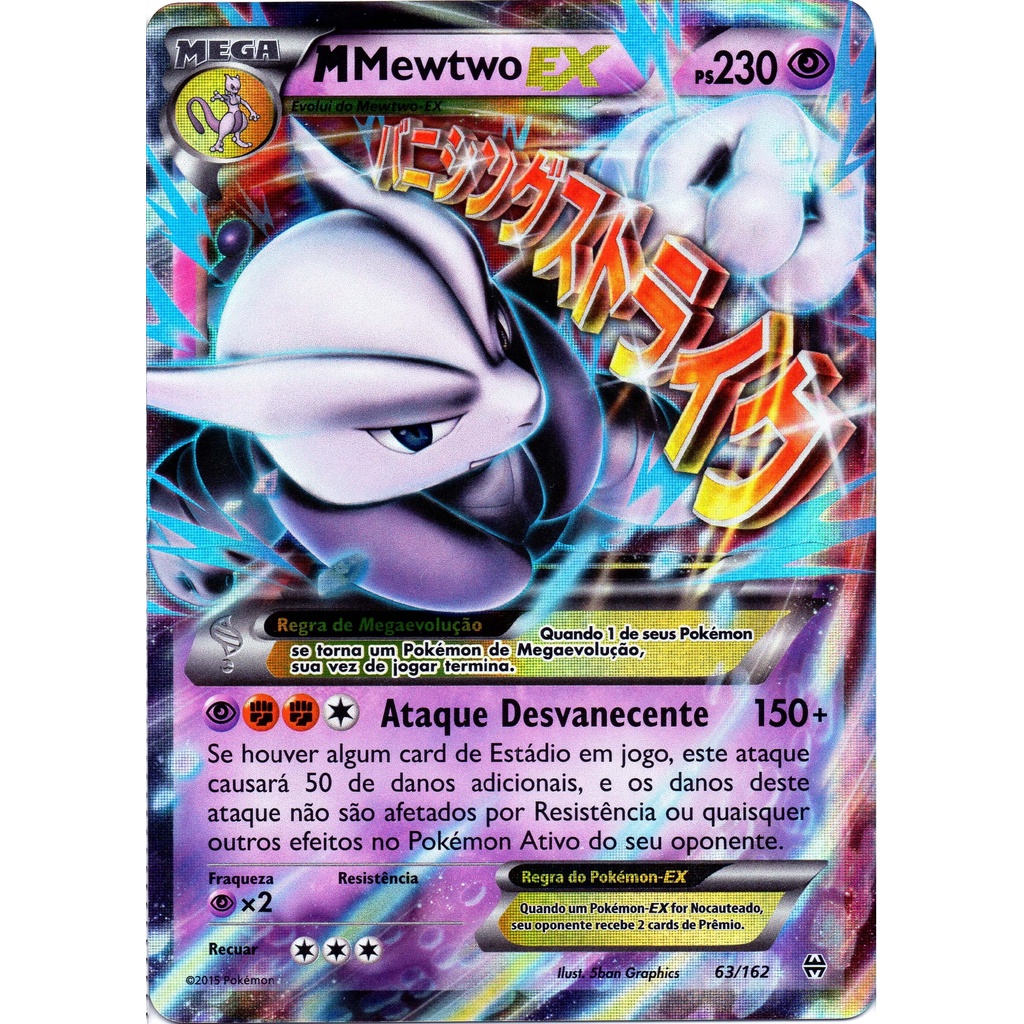 Carta Pokemon Mega Mewtwo EX Português 63/162 Original Copag