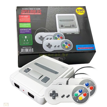 Video Game Retro Super Nintendo mini 620 Jogos 8 Bits 2 Controles