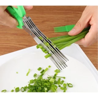 Tesoura para cozinha-Cortar, Picar Legumes, Verdura e Ervas-5 Lâminas Inox