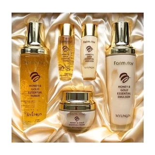farmstay honey gold essential skin care 3set em Oferta na Shopee