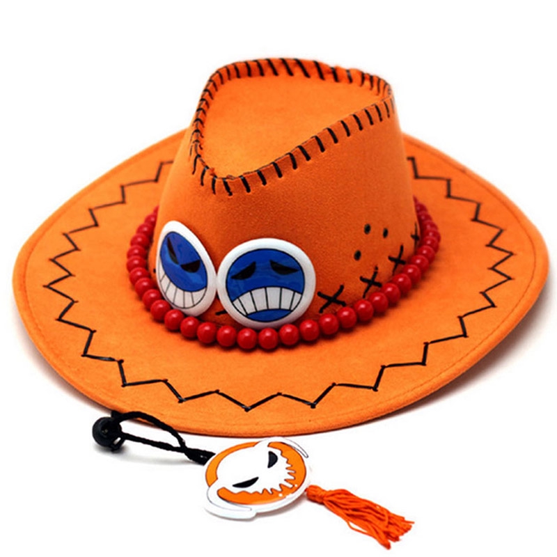Chapéu De Ás One Piece Ace Cowboy Anime Personagem Cosplay