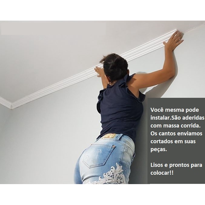 Moldura Sanca -Rodateto De Isopor C/ ACABAMENTO COM MASSA (Kit 5 Mts ...