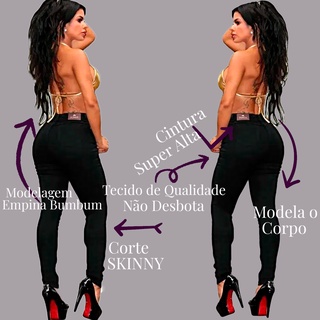 Calça jeans Feminina Efeito levanta Bumbum Lycra Deluxe Premium