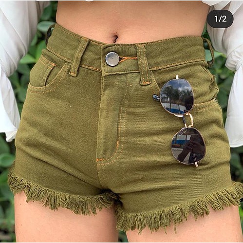 Short jeans militar store feminino