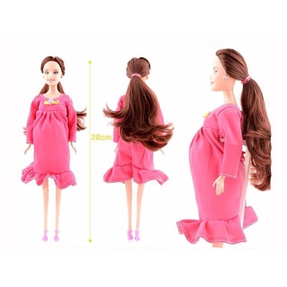 Brinquedos infantis bonecas 1 pçs educacional real boneca grávida terno mãe  boneca tem um bebê em sua barriga para boneca criança brinquedo casa de  boneca mini brinquedo figura acessórios fantasia fil 