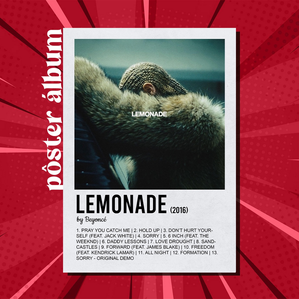Pôster Álbum Lemonade Beyoncé Shopee Brasil