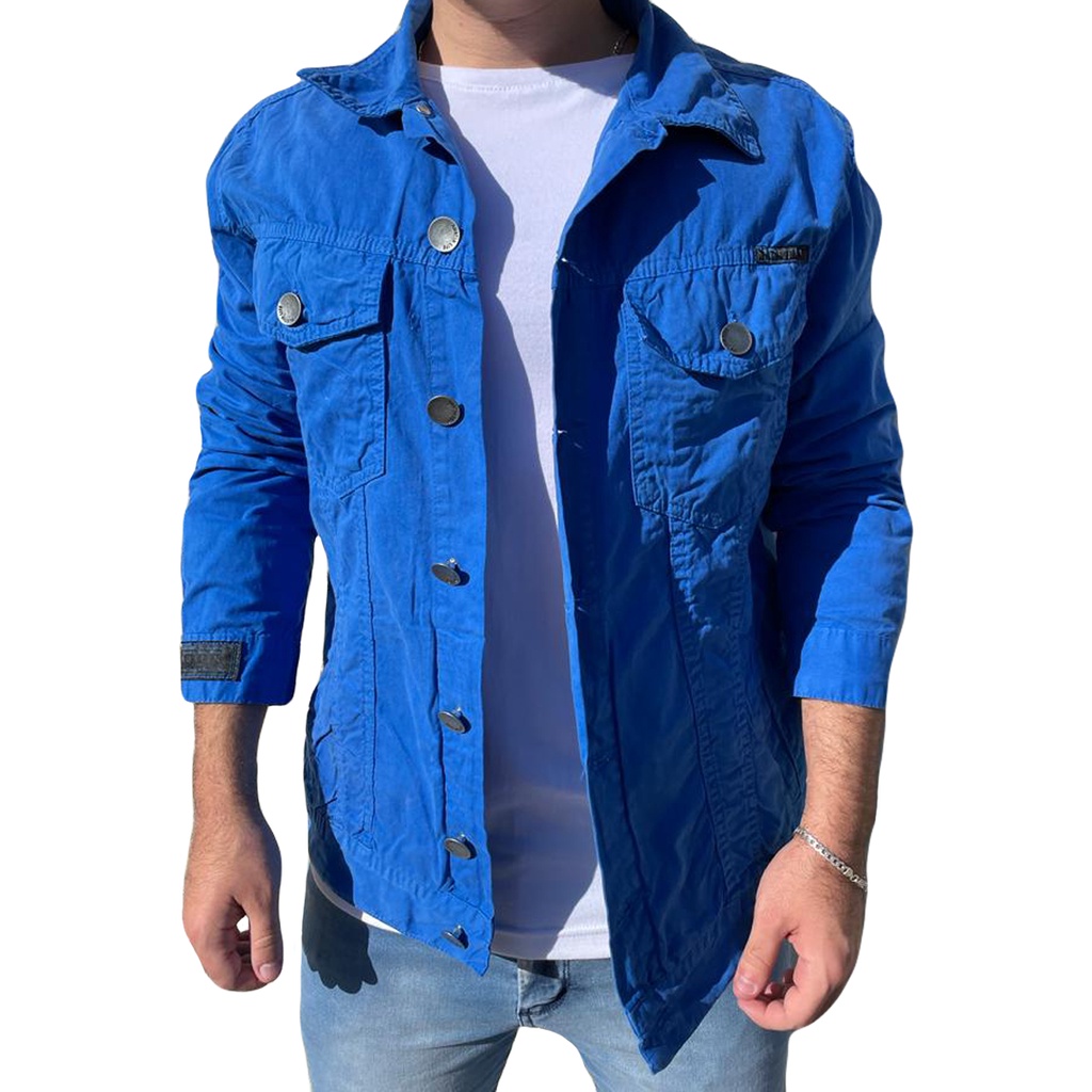 Jaqueta store azul masculina