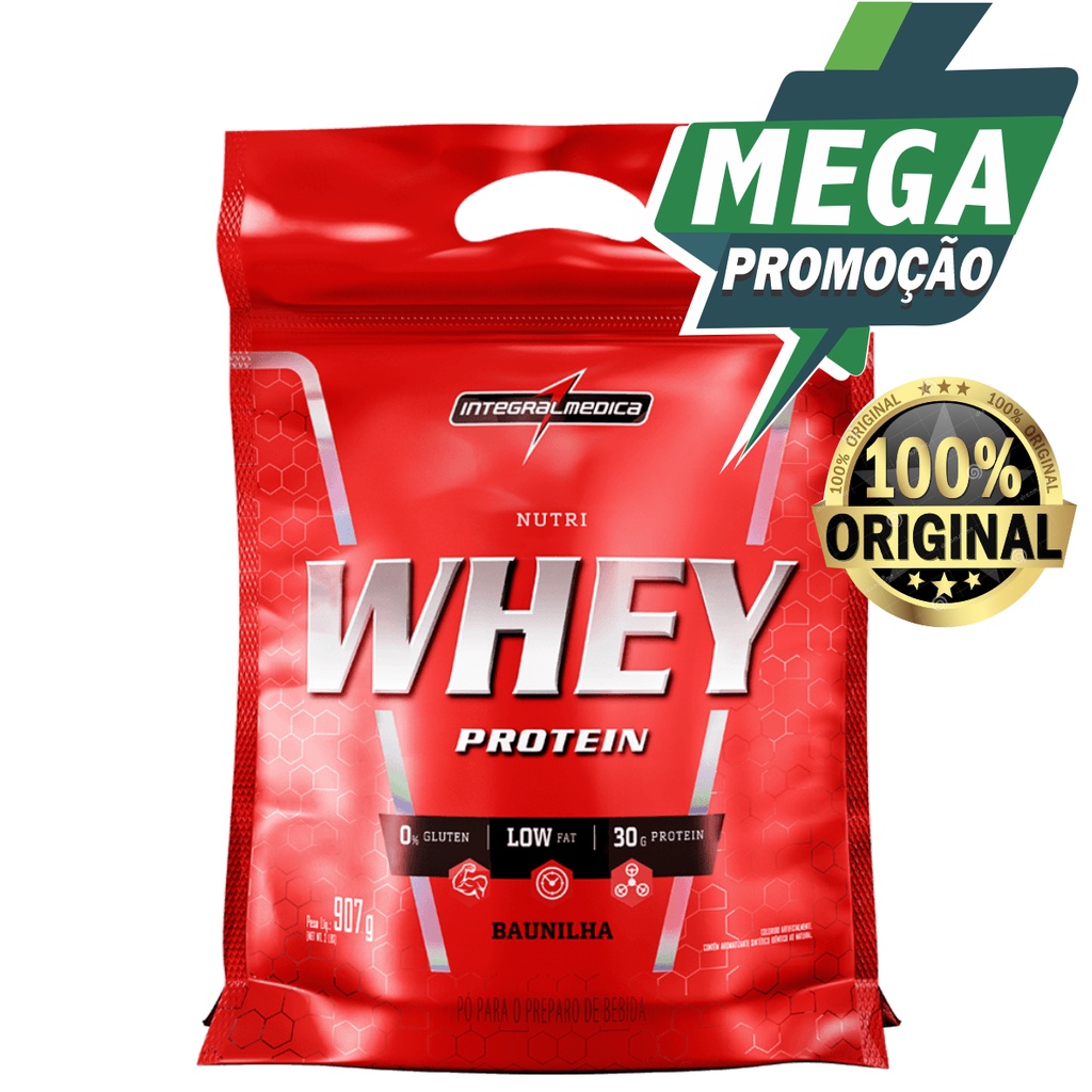 Nutri Whey Isolado E Concentrado 907g – IntegralMedica Suplemento Em Pó Wei Original Sabores Protein Treino – Promoção