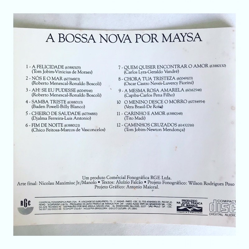 CD MAYSA - A BOSSA NOVA POR MAYSA