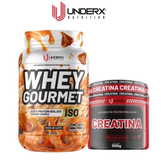 Kit Whey Protein Gourmet ISO + Creatina 300g UnderX – 100% Pur
