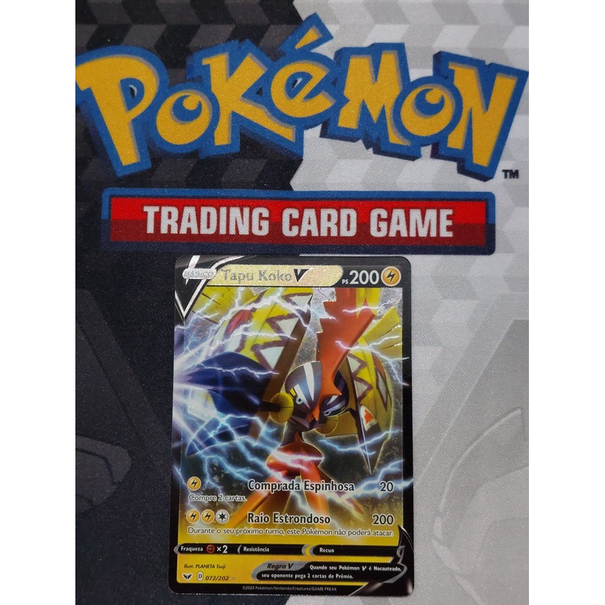 Carta Pokémon Tapu Koko-V (72/202) Ultra Rara Espada e Escudo TCG
