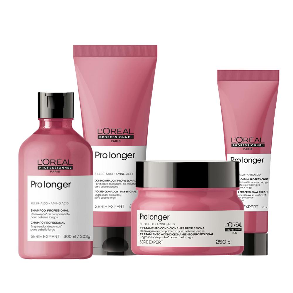 KIT LOREAL PRO LONGER SH300ML+COND200ML+MASC250GR+CPP150ML | Shopee Brasil
