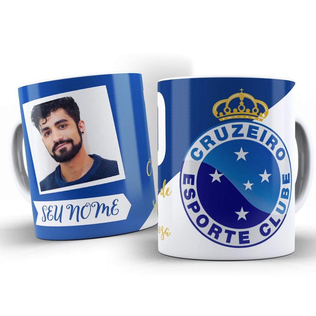Caneca personalizada do Cruzeiro com a sua foto e nome | Shopee Brasil