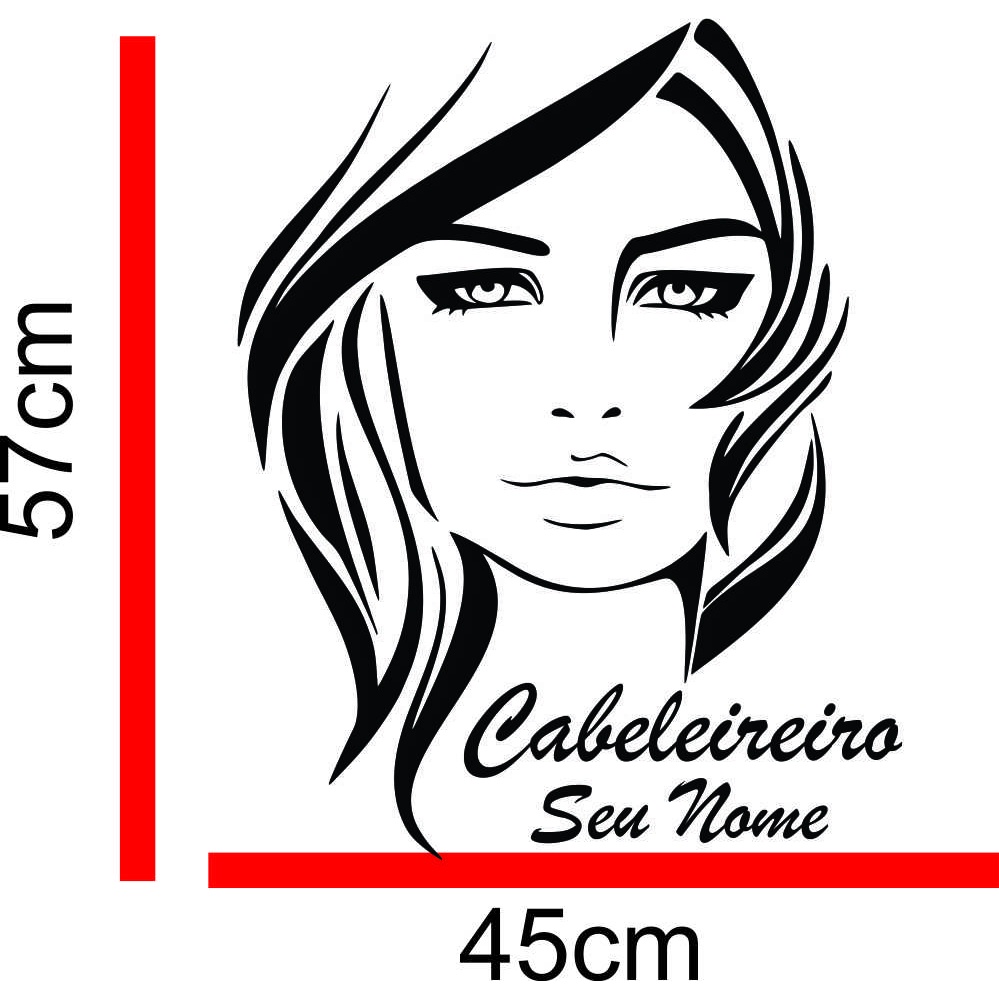 Adesivo Cabeleireira Salão Beleza Feminino Mulher Coiffer Cab 35.1