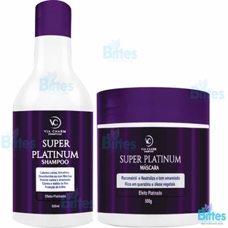 Kit Super Platinum Via Charm Cosméticos Efeito Platinado ]