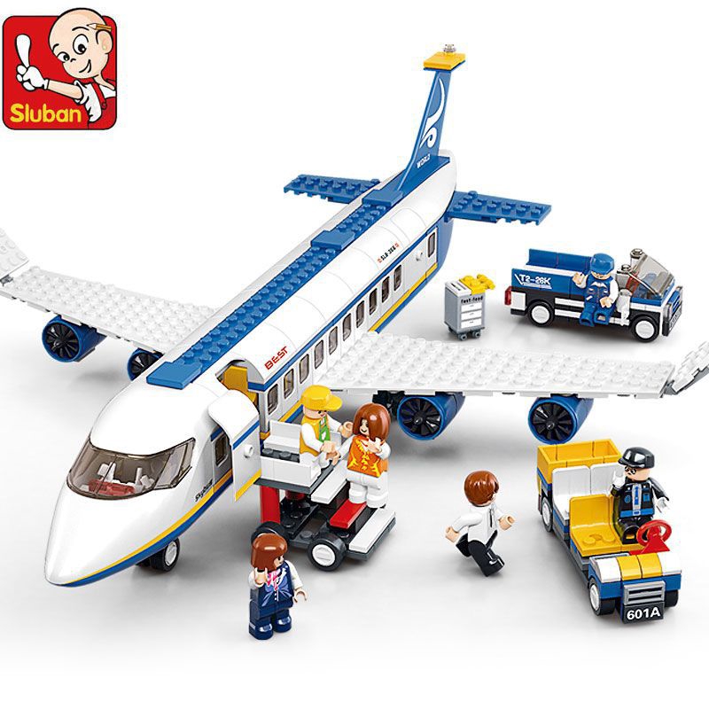 463 PCS Sluban 0366 AirBus Modelo De Avião Building Blocks Define Crianças Bricks DIY Brinquedos Clássicos Compatível