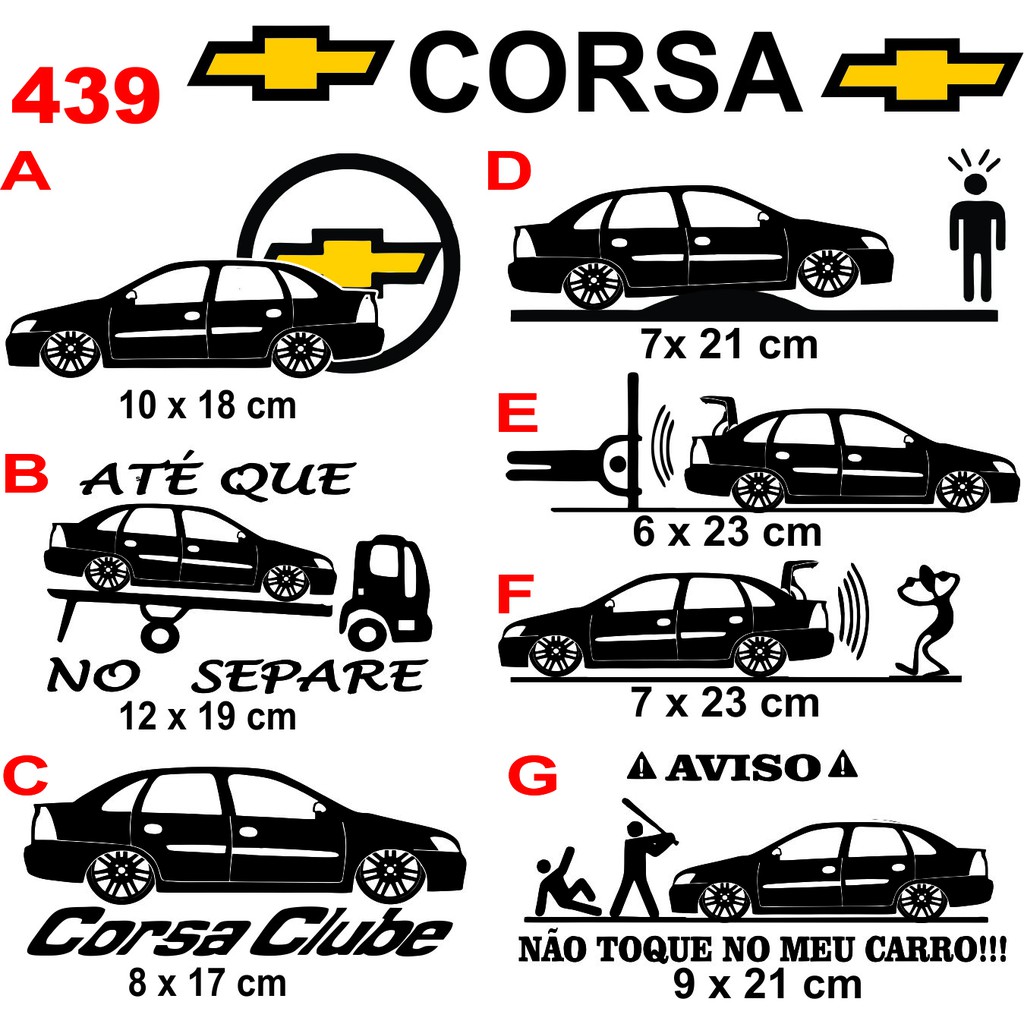 Adesivo Corsa Classic Sedan Rebaixado Suspensão Acessório