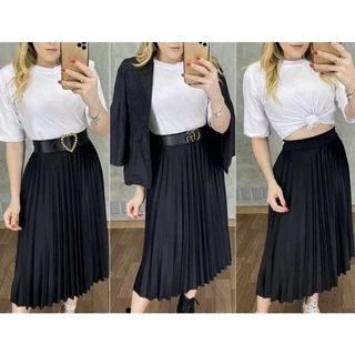 Saia Plissada Mid Moda Evangelica