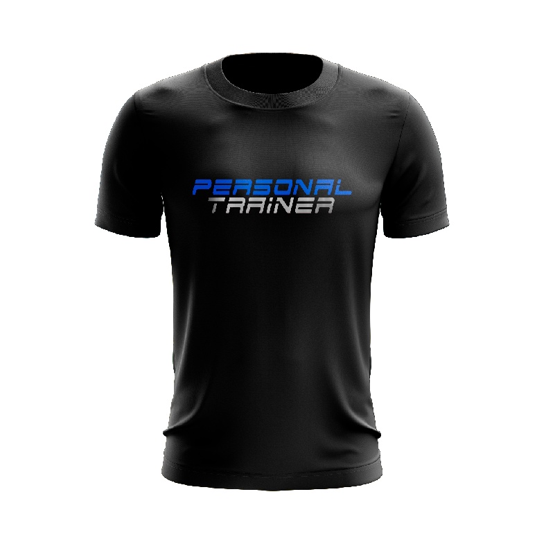 Camiseta Personal Trainer Dryfit Preta Personalize Seu Nome Indicado Para Treino Luta Corrida