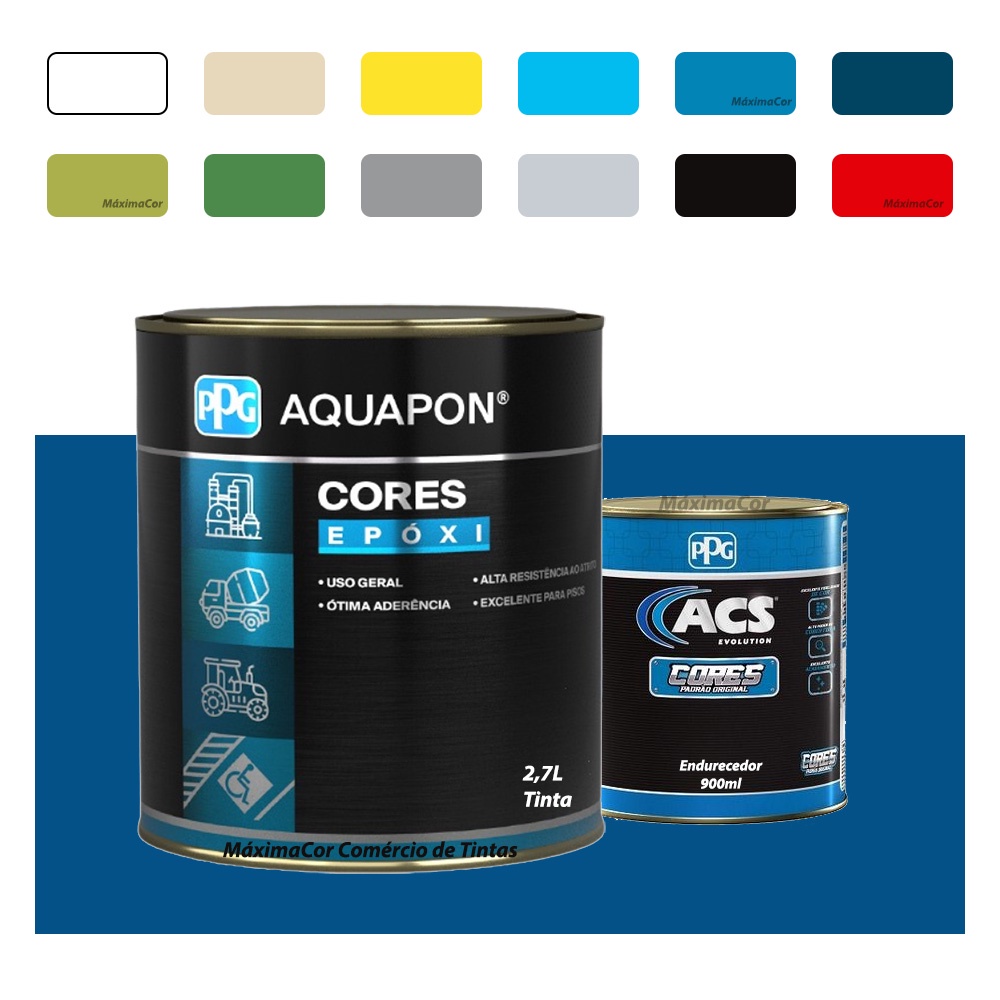 Tinta Epóxi para Banheiro, Cozinha e Pisos Aquapon PPG 3,6L | Shopee Brasil
