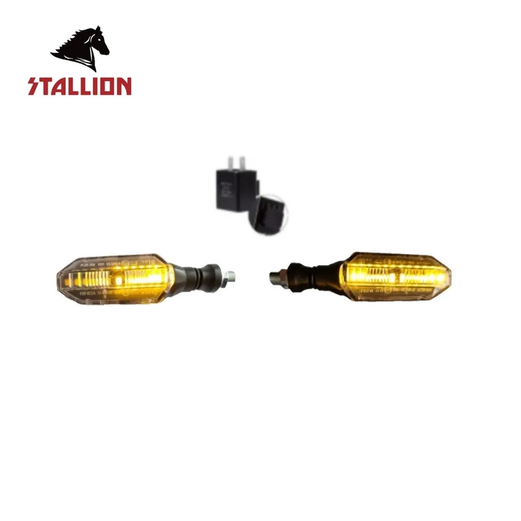 Seta Pisca Led Sequencial Stallion Universal Rosca 2 Unidades Com Relé