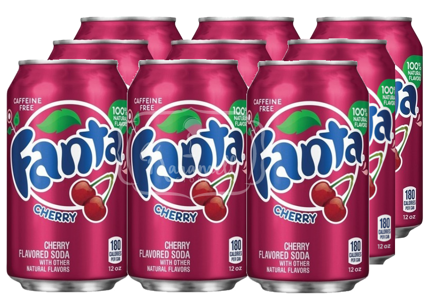 Fanta Wild Cherry Refrigerante Sabor Cereja Kit 9 Unidades Importado Dos Estados Unidos 0877