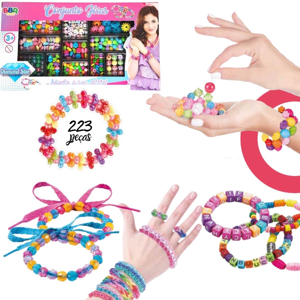 Conjunto Miçangas com Braceletes Meninas Infantil 203 peças - Bbr Taoys -  Lojas Magal