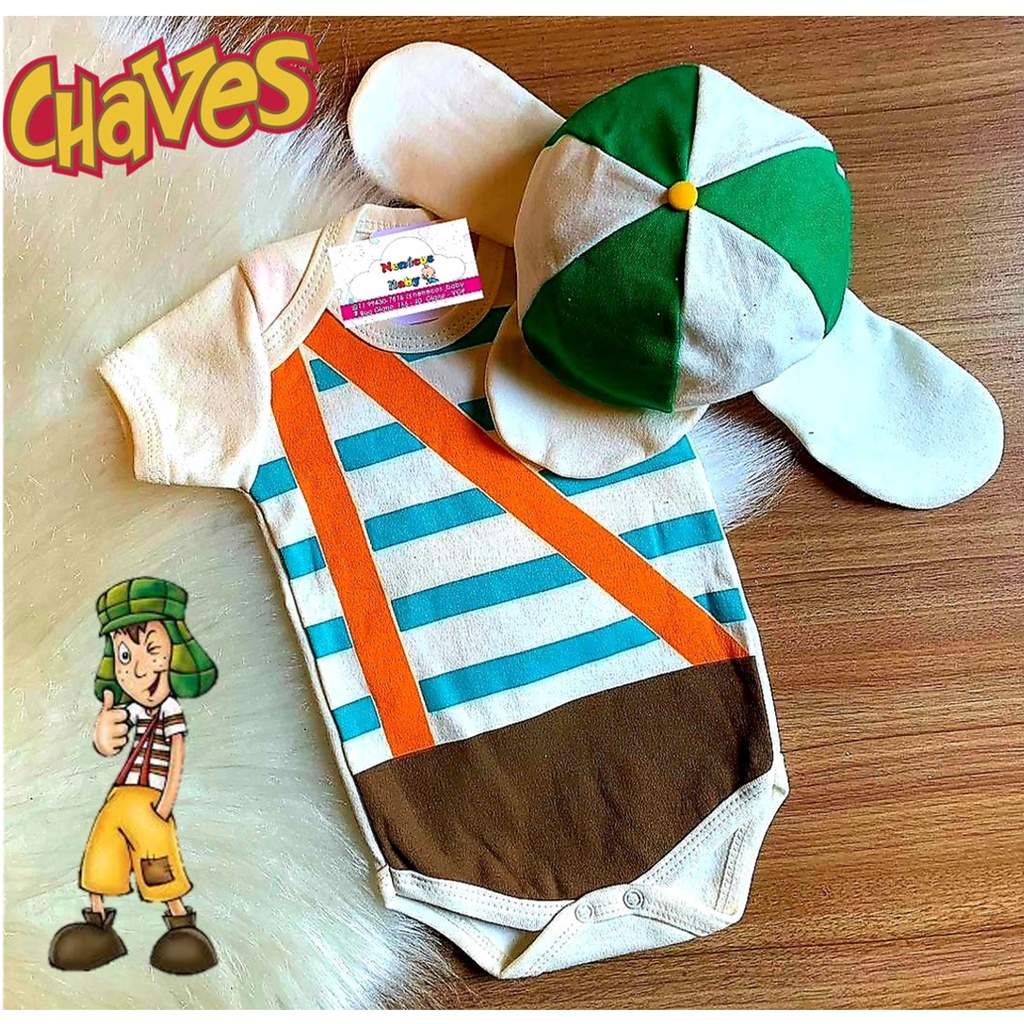 Body de Bebê Temático Chaves Body + Boina Mesversario Turma do Chaves ...