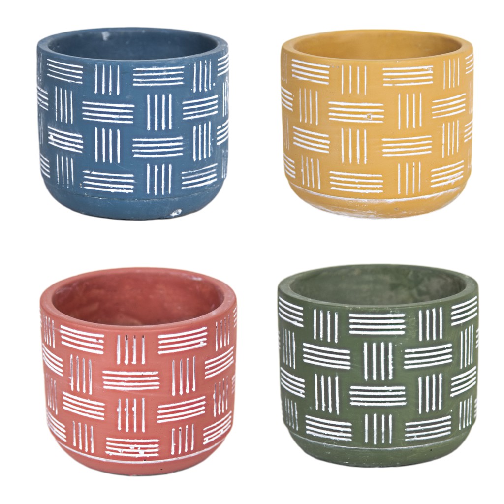 CACHEPOT LINHAS EM CIMENTO RUSTICO 7 X 7,5 CM DECORAÇÃO E UTILIDADE 4 ...